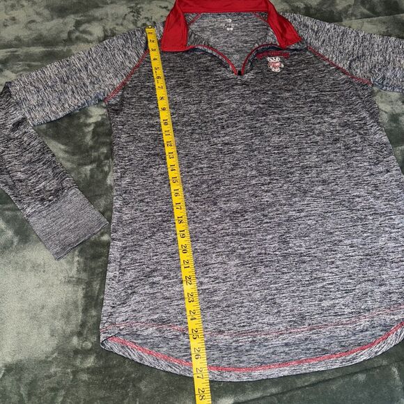 Colosseum University Wisconsin Shirt Women's XL Heather Gray Long Sleeve 1/4 Zip - Picture 5 of 8
